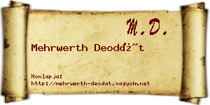 Mehrwerth Deodát névjegykártya